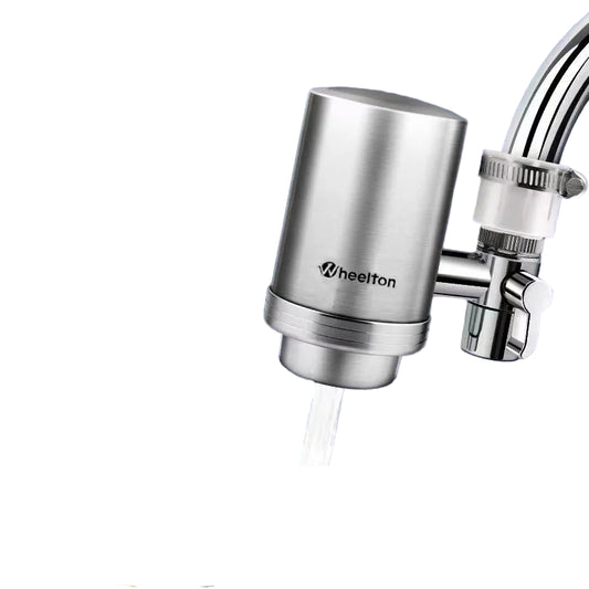 Wheelton PureSteel F201/F202 | Filtre à Eau de Robinet Inox – Charbon Actif & Céramique | Eau Pure & Sans Chlore