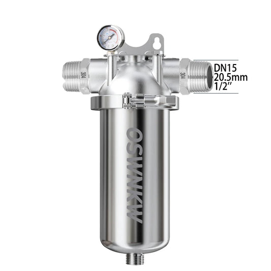AquaSteel ProGuard | Filtre Central Inox 316 40 µm – Préfiltration Domestique Anti-Sédiments & Anti-Rouille