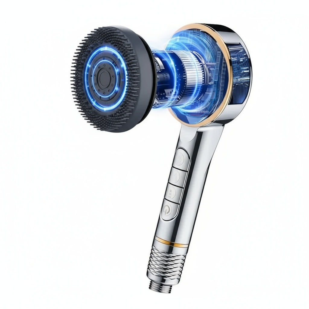 Pommeau de douche filtrant 4 modes Supercharged | Haute pression, économie d’eau & filtration douce