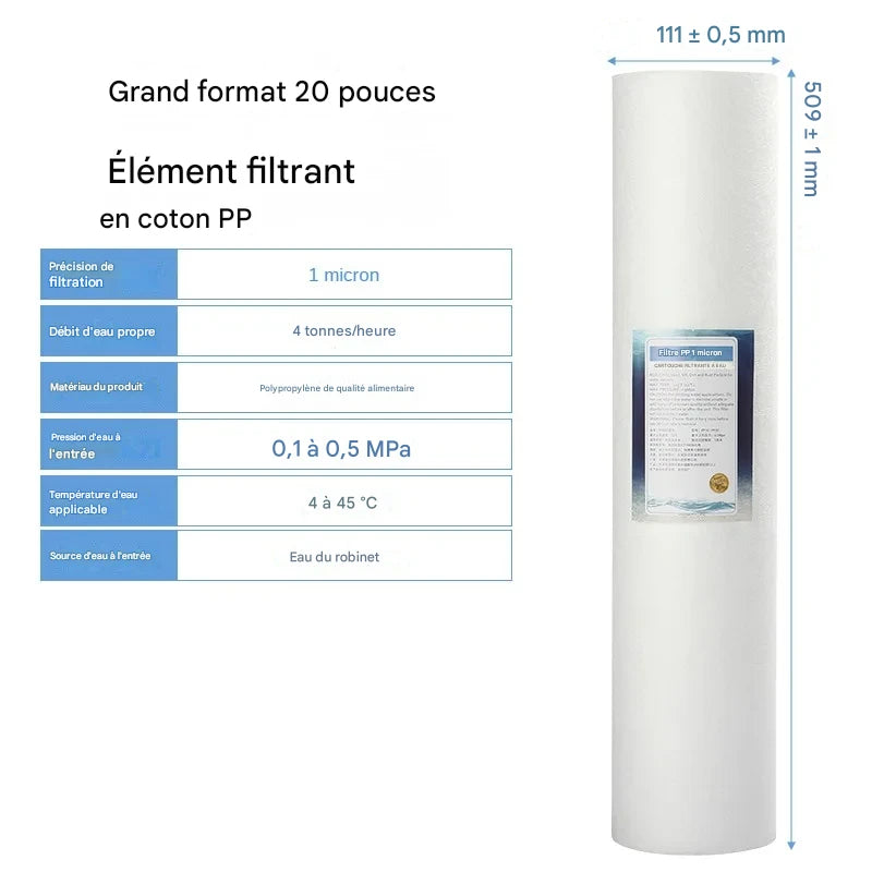 PureFlow DuoClean | Filtre à Eau Domestique Double Étape 10"/20" – Anti-Chlore, Anti-Sédiments & Odeurs