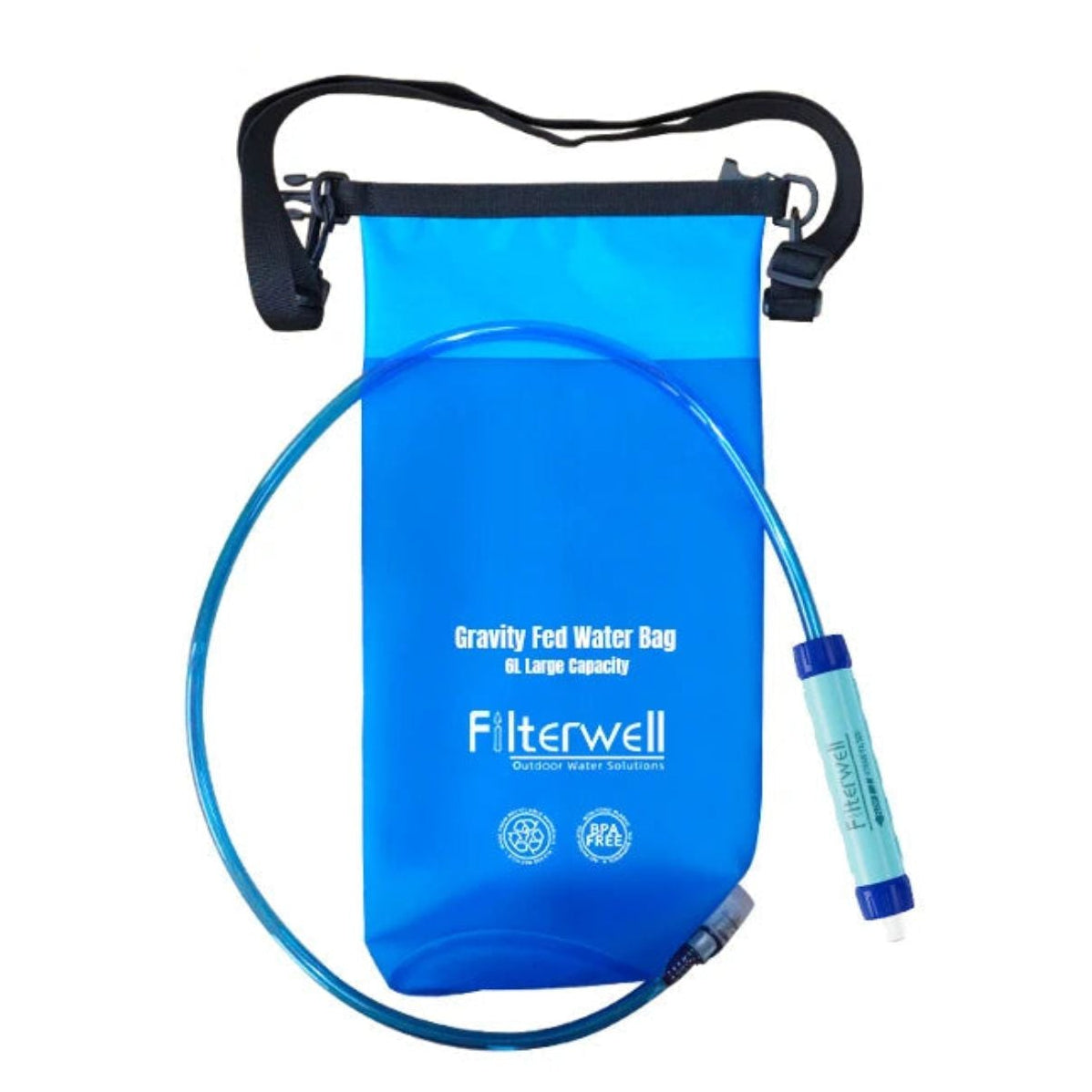 Filtre à Eau par Gravité “FilterWell Gravity 6L” | Purificateur Portable Camping & Survie – 4000L