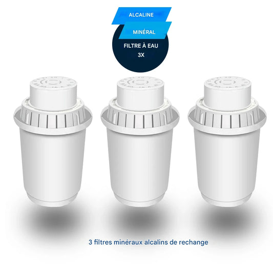 Filtres alcalins minéraux 7 étapes | Recharges pour carafe 3.5L – eau pure, pH+ et antioxydante