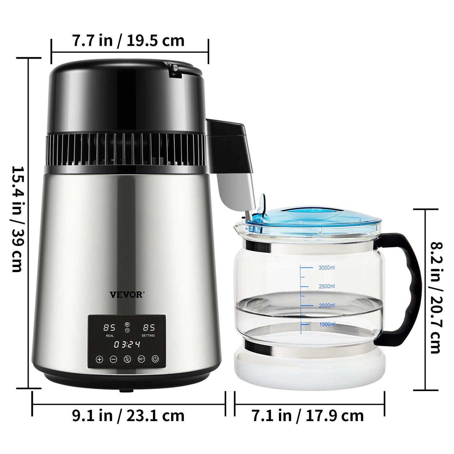 PureSteam 4L | Distillateur d’Eau Inox SucceBuy – Affichage Digital, Sécurité & Pureté Maximale