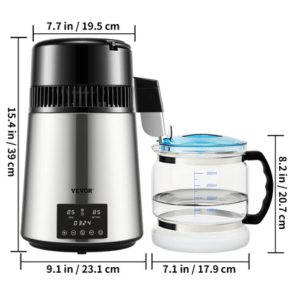 PureSteam 4L | Distillateur d’Eau Inox SucceBuy – Affichage Digital, Sécurité & Pureté Maximale