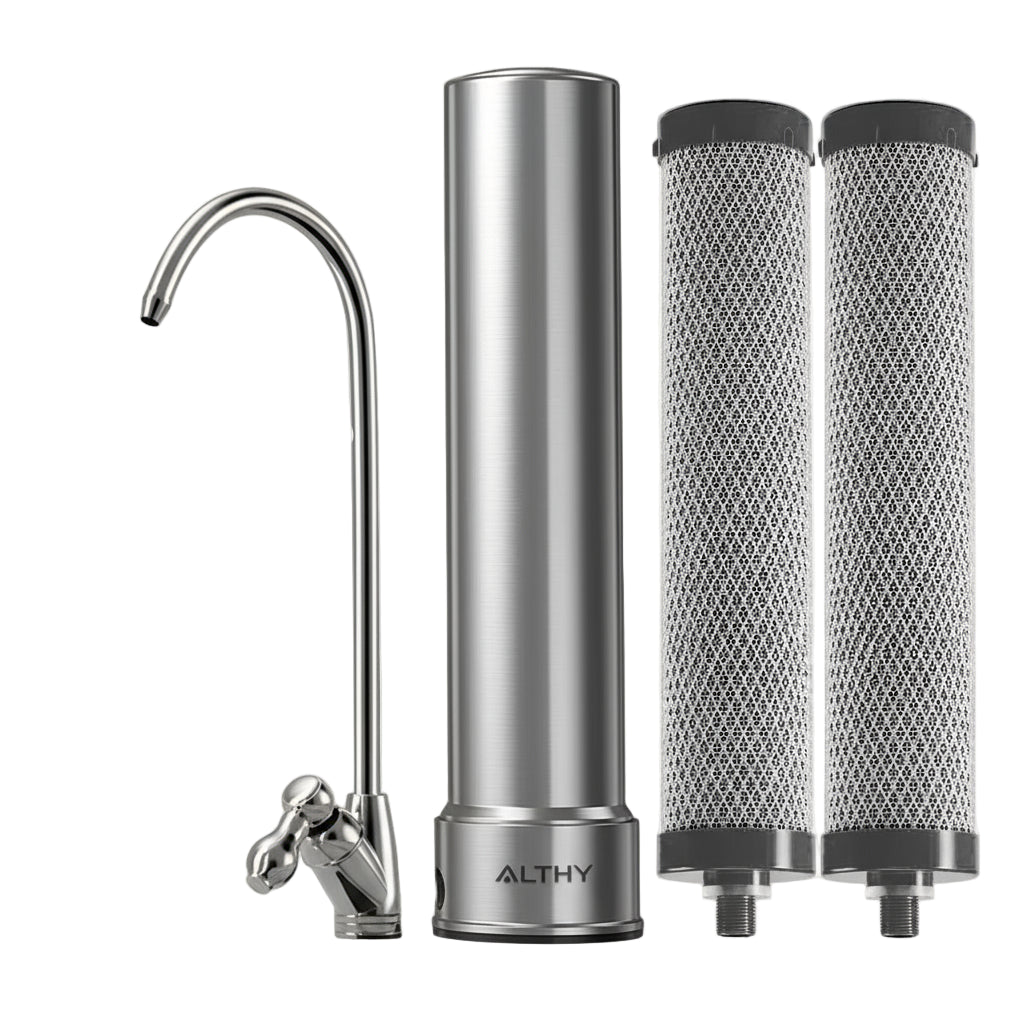Purificateur d’Eau “ALTHY U200PRO” | Filtration 5 en 1 Inox – Eau Pure Sous Évier 3 L/min