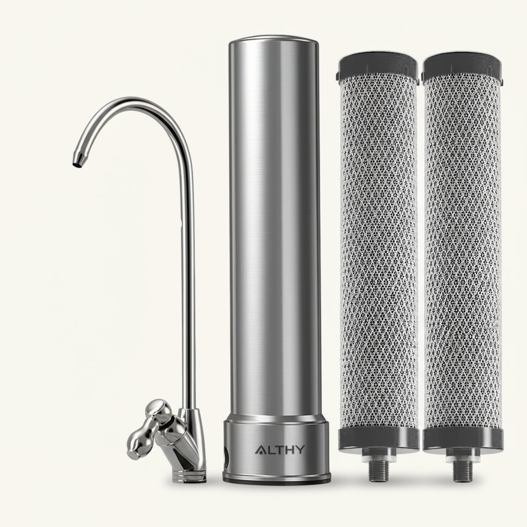 Purificateur d’Eau “ALTHY U200PRO” | Filtration 5 en 1 Inox – Eau Pure Sous Évier 3 L/min
