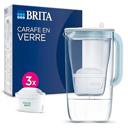 Carafe filtrante BRITA Glass 2.5L | Filtration anti-PFAS, chlore & calcaire – Design & durabilité