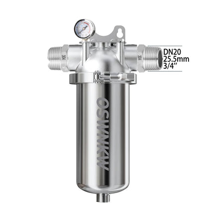 AquaSteel ProGuard | Filtre Central Inox 316 40 µm – Préfiltration Domestique Anti-Sédiments & Anti-Rouille