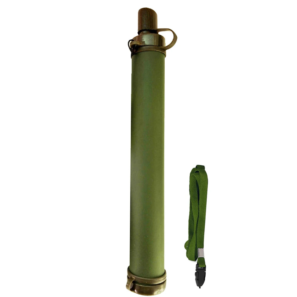 Paille Filtrante de Survie “AquaSurvivor Camo” | Filtration Portable 99,99 % pour Camping & Randonnée