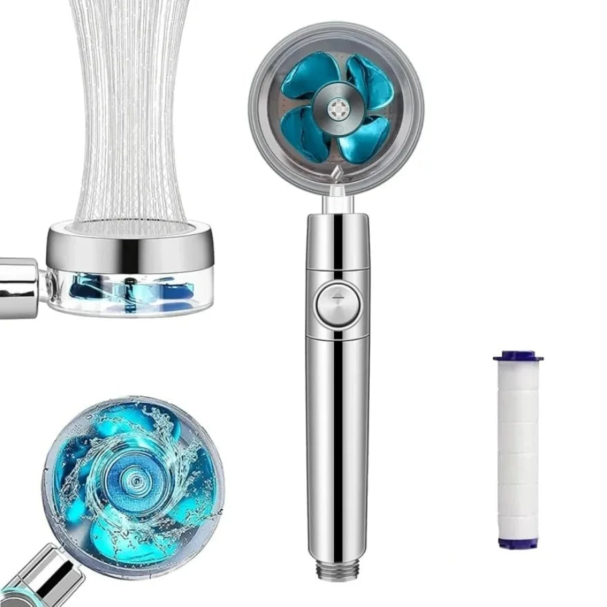 Pommeau de Douche Filtrant “AquaSpin Pro” | Haute Pression, Rotation 360° & Économie d’Eau