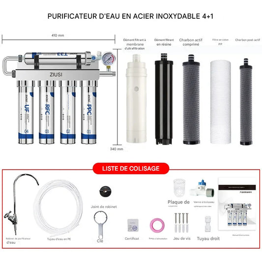 Purificateur d’Eau “AquaPure PH75” | 5 Étapes d’Ultrafiltration & Eau Minéralisée Directe
