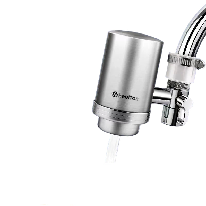 Wheelton PureSteel F201/F202 | Filtre à Eau de Robinet Inox – Charbon Actif & Céramique | Eau Pure & Sans Chlore