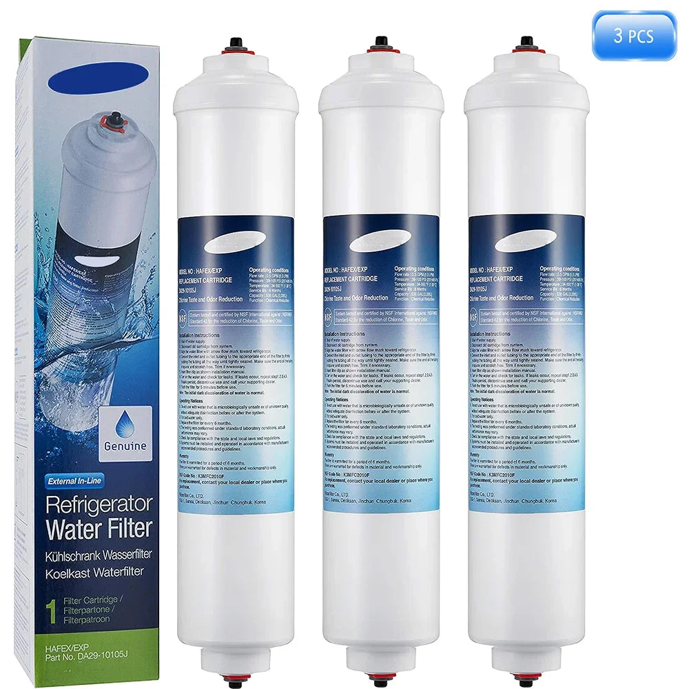 CrystalPure HAFEX Pro | Filtre Réfrigérateur Compatible Samsung, LG, GE – Modèle DA29-10105J / WSF-100