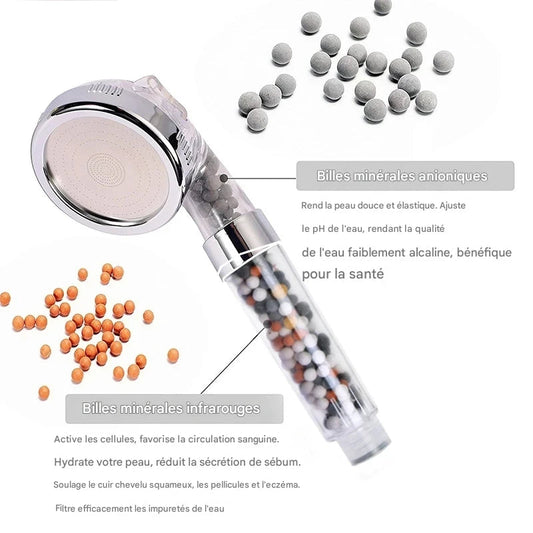 Pommeau de Douche “AquaSense SPA 3 Modes” | Haute Pression, Filtration & Économie d’Eau