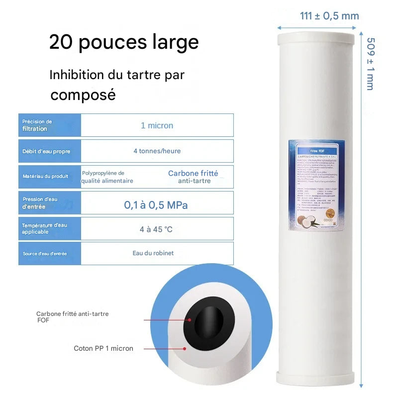 PureFlow DuoClean | Filtre à Eau Domestique Double Étape 10"/20" – Anti-Chlore, Anti-Sédiments & Odeurs