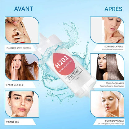 AromaFlow Vitamine C | Pommeau de Douche Parfumé & Filtrant – Anticalcaire & Soins Peau | Senteurs Naturelles Spa