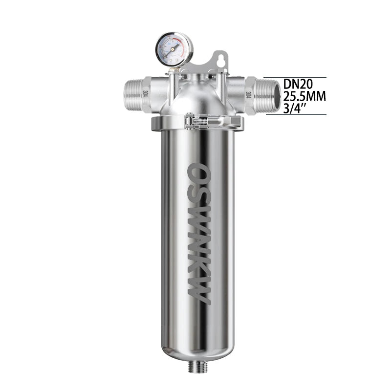 AquaSteel ProGuard | Filtre Central Inox 316 40 µm – Préfiltration Domestique Anti-Sédiments & Anti-Rouille