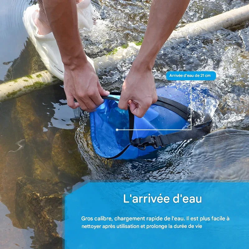 Filtre à Eau par Gravité “FilterWell Gravity 6L” | Purificateur Portable Camping & Survie – 4000L