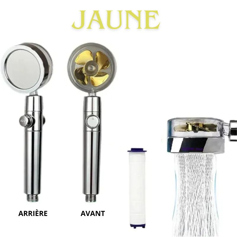 Pommeau de Douche Filtrant “AquaSpin Pro” | Haute Pression, Rotation 360° & Économie d’Eau