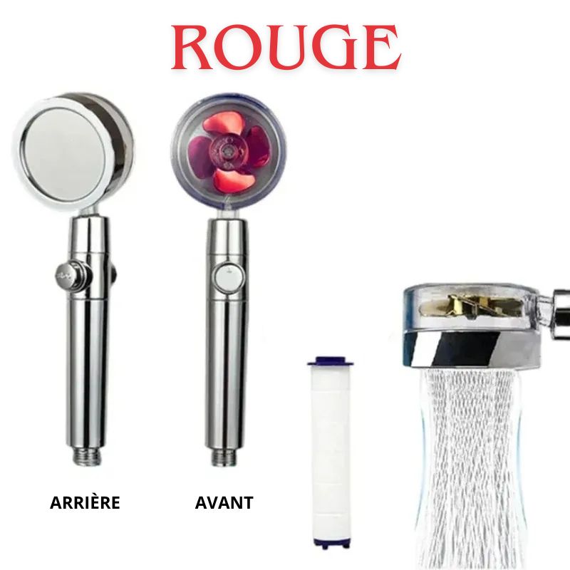 Pommeau de Douche Filtrant “AquaSpin Pro” | Haute Pression, Rotation 360° & Économie d’Eau