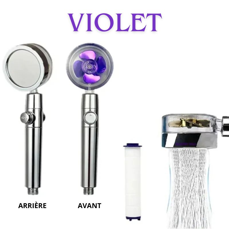 Pommeau de Douche Filtrant “AquaSpin Pro” | Haute Pression, Rotation 360° & Économie d’Eau